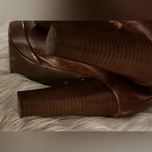 SOLD Tory Burch Colleen Studded Platform Knee High Boots Brown Size 7 - Picture 11 of 13